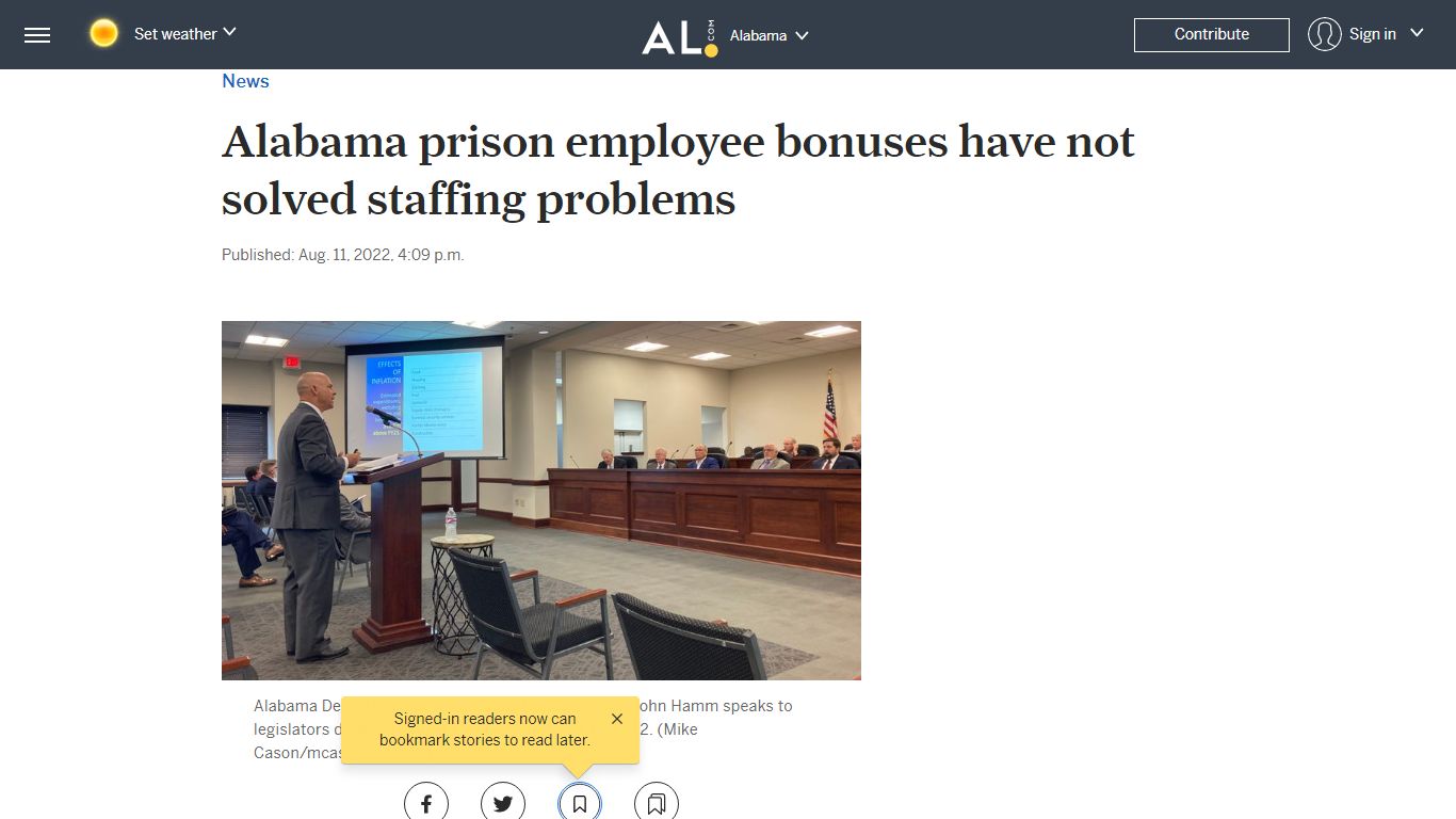 Alabama prison employee bonuses have not solved staffing problems